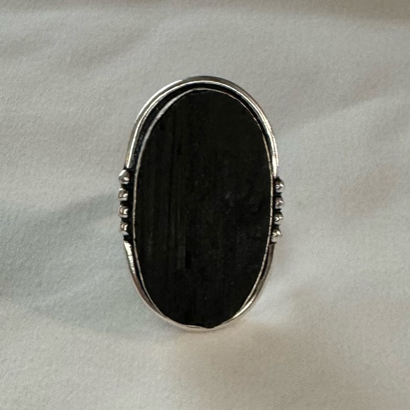 Jewelry - Raw Black Tourmaline ring sz 11.5